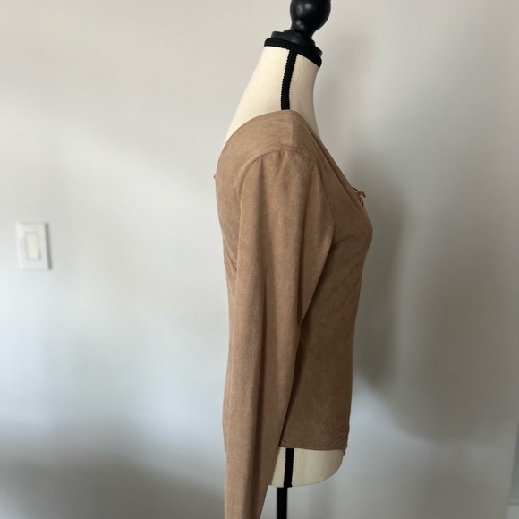 Alexander Wang Faux Suede Lace Up Bodysuit - Picture 9 of 12